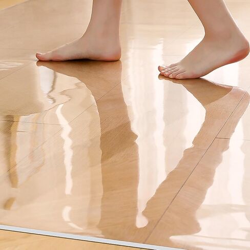 Clear Vinyl Floor Mat, 1.5mm Thick Plastic Runner for Area Rugs, Temporary Floor Protection, Rectangular Walkway Mats, Multiple Sizes 2x2ft to 6x6ft () in Saudi Arabia