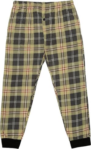 North 15 Boy's Super Soft Pajama pants, Plaid Fleece Lounge Pants With Bottom Rib in Saudi Arabia