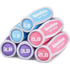 مجموعة أوزان اليد من شركة OverGenius للنساء، مجموعة دمبل ناعمة مكونة من 6 قطع (1 رطل 2 رطل 3 رطل لكل عبوة)، مجموعات أوزان الدمبل للمشي مع حزام اليد، أوزان المعصم للتمرين والجري وعلاج القلب والعلاج الطبيعي in Kuwait