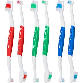 فرشاة أسنان للحيوانات الأليفة للكلاب والقطط، فرشاة أسنان للكلاب برأسين مع شعيرات ناعمة، تنظيف أسنان سهل، فرش أسنان للكلاب غير قابلة للانزلاق بكميات كبيرة (عبوة من 3 قطع) in Kuwait