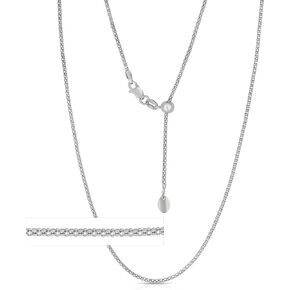 Floreo 14k الذهب الأصفر أو الذهب الأبيض أو الذهب الوردي 1.5 ملم قابل للتعديل سلسلة الفشار مع قلادة سحر القلب ، 22 بوصة in Kuwait