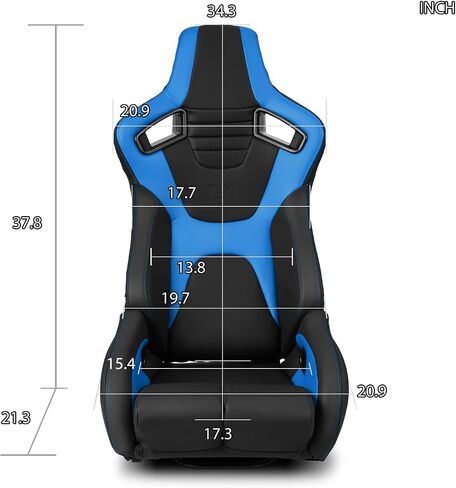 ModifyStreet [Venom Series] Black+Brown PVC Reclinable Sport Racing Seats Pair W/Slider Left/Right in Saudi Arabia