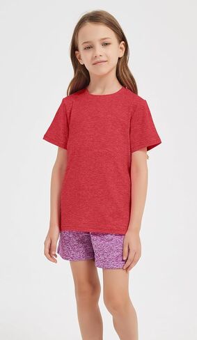 Girls/Kids/Teen Quick Dry Sport T Shirts Moisture Wicking Tee Shirts Athletic Tops（Age 5-18Y） in Kuwait