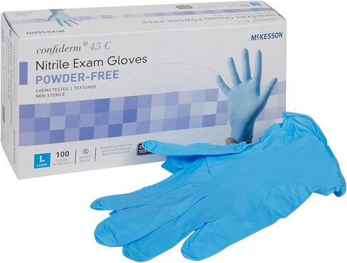 McKesson Confiderm 4.5C Nitrile Exam Gloves, Chemo Tested Medium, 14-656C - Box of 100 in Saudi Arabia
