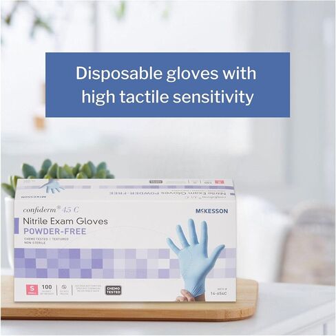 McKesson Confiderm 4.5C Nitrile Exam Gloves, Chemo Tested Medium, 14-656C - Box of 100 in Saudi Arabia
