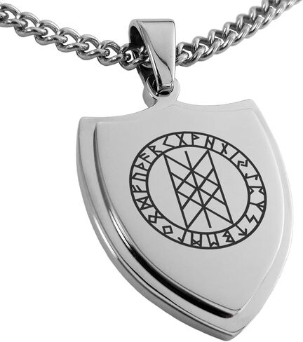 Stainless Steel Vegvisir Web of Wyrd Skuld’s Net Viking Shield Pendant Necklace in Saudi Arabia