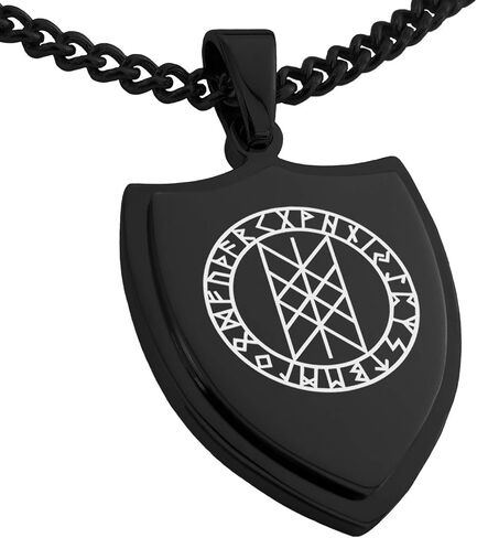 Stainless Steel Vegvisir Web of Wyrd Skuld’s Net Viking Shield Pendant Necklace in Saudi Arabia