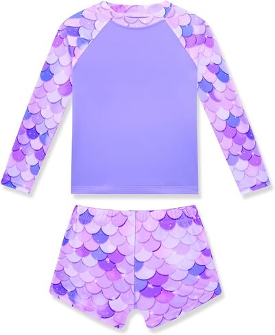 ملابس سباحة للفتيات من Rash Guard بأكمام طويلة، ملابس سباحة للشاطئ من قطعتين صيفية in Saudi Arabia