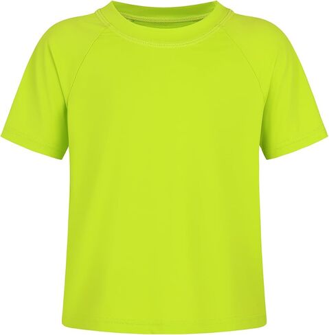 Spring&Gege Girls UPF 50+ Quick Dry Short Sleeve T Shirts Split Back Crop Athletic Workout Neon Tops in Saudi Arabia