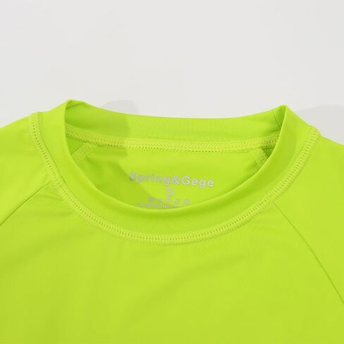 Spring&Gege Girls UPF 50+ Quick Dry Short Sleeve T Shirts Split Back Crop Athletic Workout Neon Tops in Saudi Arabia