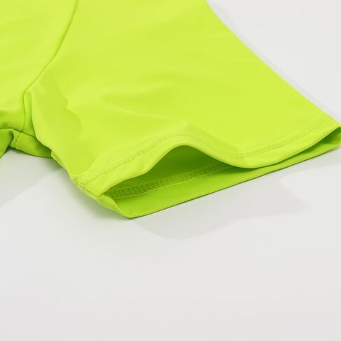 Spring&Gege Girls UPF 50+ Quick Dry Short Sleeve T Shirts Split Back Crop Athletic Workout Neon Tops in Saudi Arabia