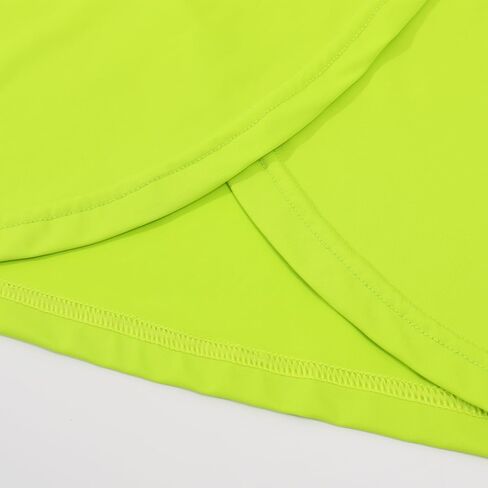 Spring&Gege Girls UPF 50+ Quick Dry Short Sleeve T Shirts Split Back Crop Athletic Workout Neon Tops in Saudi Arabia