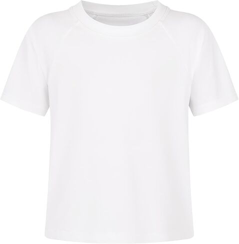 Spring&Gege Girls UPF 50+ Quick Dry Short Sleeve T Shirts Split Back Crop Athletic Workout Neon Tops in Saudi Arabia