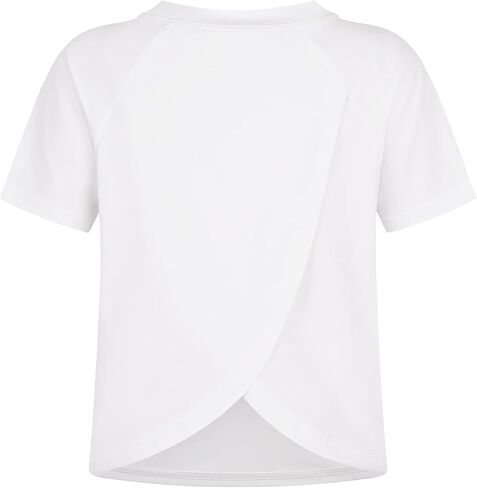 Spring&Gege Girls UPF 50+ Quick Dry Short Sleeve T Shirts Split Back Crop Athletic Workout Neon Tops in Saudi Arabia