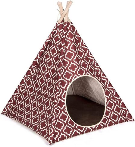 P.L.A.Y. Teepee Tent - Urban Denim - Cozy Cove Pet Bed, Dogs & Cats, Built-in Pine Wood Supports, Ergonomic Foam Cushion, Machine Washable in Saudi Arabia