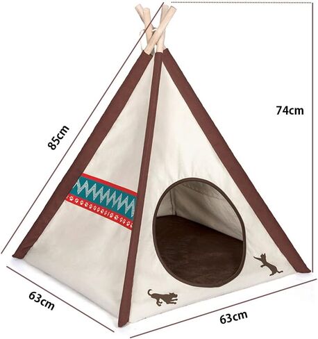 P.L.A.Y. Teepee Tent - Urban Denim - Cozy Cove Pet Bed, Dogs & Cats, Built-in Pine Wood Supports, Ergonomic Foam Cushion, Machine Washable in Saudi Arabia