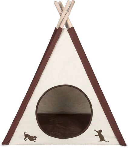 P.L.A.Y. Teepee Tent - Urban Denim - Cozy Cove Pet Bed, Dogs & Cats, Built-in Pine Wood Supports, Ergonomic Foam Cushion, Machine Washable in Saudi Arabia
