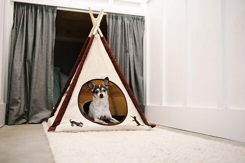 P.L.A.Y. Teepee Tent - Urban Denim - Cozy Cove Pet Bed, Dogs & Cats, Built-in Pine Wood Supports, Ergonomic Foam Cushion, Machine Washable in Saudi Arabia