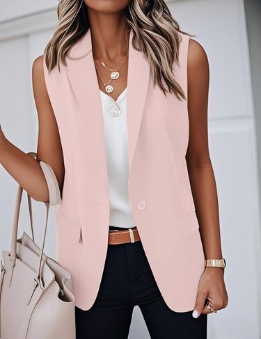 IDEALSANXUN Womens Vest Fashion Dressy Notch Lapel Sleeveless Blazer Suit Jackets Office Work Clothes in Saudi Arabia