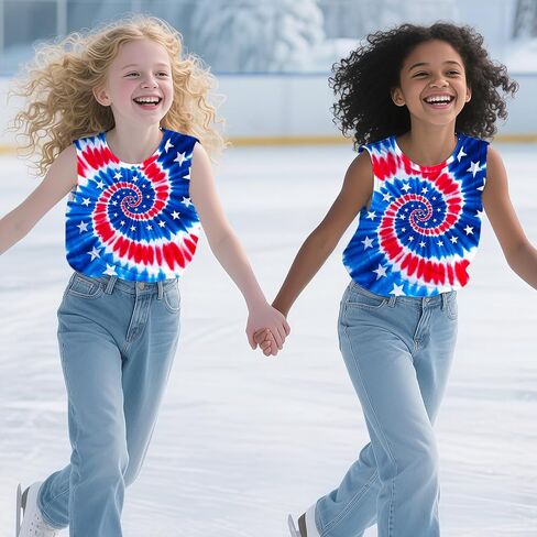 Kids Tie Dye Tank Tops for Boys Girls Sleeveless Summer Shirts Polyester Outfit Clothes Tees 6-14 Yeas in Saudi Arabia