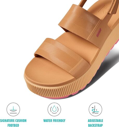 Reef Womens Sandals, Water Vista Higher, Black/Tan, 10 in Saudi Arabia