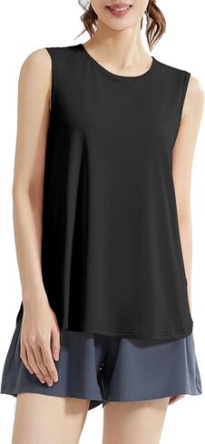 Women's Lightweight Workout Tops Mesh Tanks Active Sleeveless Yoga Tennis Shirts Athletic Running Clothes for Women in Kuwait