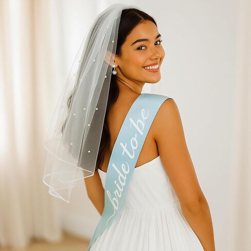 العروس لتكون Sash Veil Bachelorette Party Accessories ، زخرفة دش الزفاف ، هدايا المشاركة للعروس in Kuwait