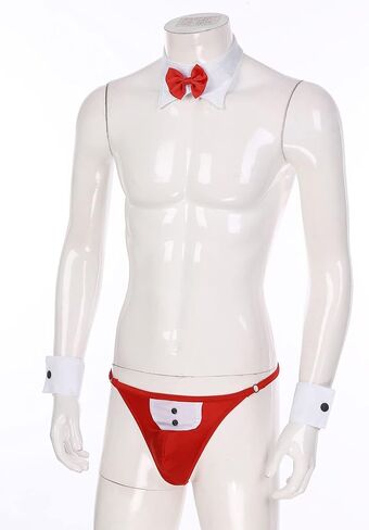 Men's Waiter Tuxedo Lingerie Set Bow Tie Collar G-string Thong Briefs Underwear in Saudi Arabia