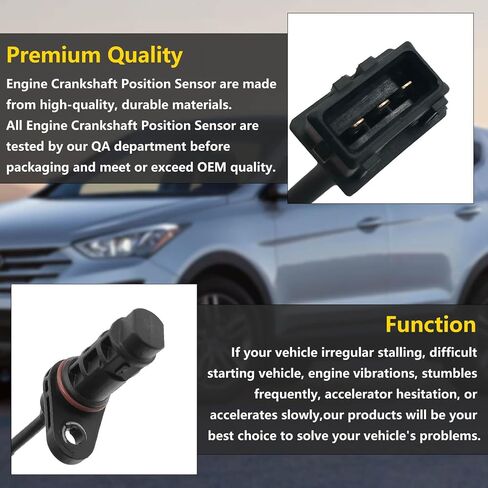 مستشعر موضع العمود المرفقي للمحرك في Hyundai Sonata ، Tucson ، Santa Fe Sport & Kia Optima ، Sorento ، Forte ، Sportage ، يحل محل 39180-25200 ، 39180-25300 ، 907-788 ، SU9164،39180200 3918025300 in Saudi Arabia