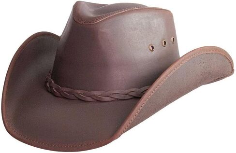 American Hat Makers Hollywood Australian Outback Oiled Genuine Leather Western Cowboy Hat, Breathable and Durable in Saudi Arabia