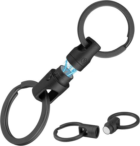KeyUnity KA45 Titanium Quick Keychain ، سلسلة المفاتيح المغناطيسية لمفاتيح السيارات-360 درجة قابلة للتدوير in Saudi Arabia