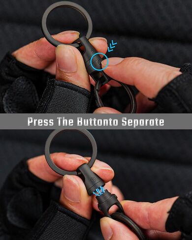KeyUnity KA45 Titanium Quick Keychain ، سلسلة المفاتيح المغناطيسية لمفاتيح السيارات-360 درجة قابلة للتدوير in Saudi Arabia