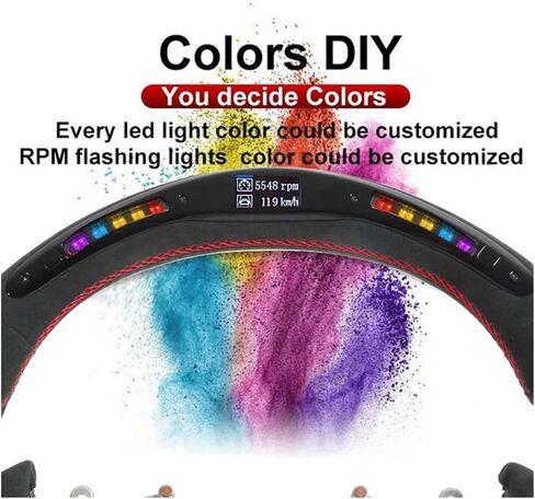Suede LED شاشة Shift Lights استبدال عجلة القيادة بديل قابل للتخصيص مع Nissan GT - R R35 2009-2016 نمط السيارة in Saudi Arabia
