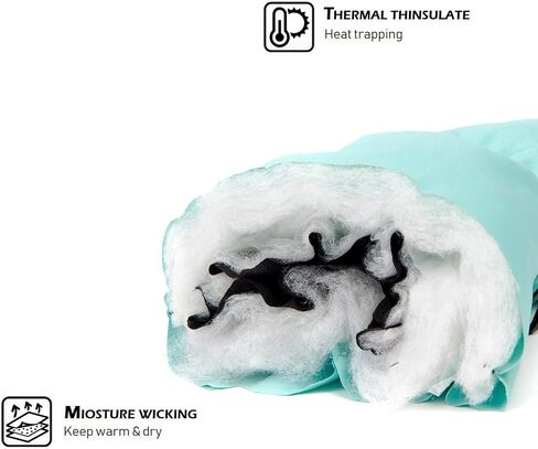 HIGHCAMP Kids Long Cuff Winter Gloves with Stay-on Strap Waterproof Mittens for Toddler Children Snow Ski in Saudi Arabia