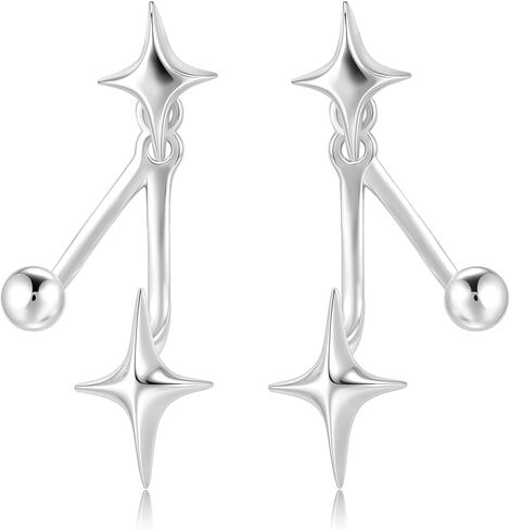 أقراط نجوم صغيرة للنساء 925 Sterling Silver Post 14K الذهب المطلي بالذهول ميني إسقاط السترات النجوم للنساء للنساء in Kuwait