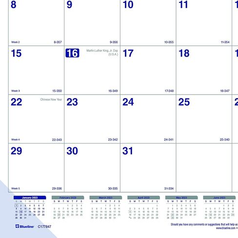 Blueline® 2025 Net Zero Carbon™ Monthly Desk Pad Calendar, 12 Months, January to December, 22" x 17", English (C177847-25) in Saudi Arabia
