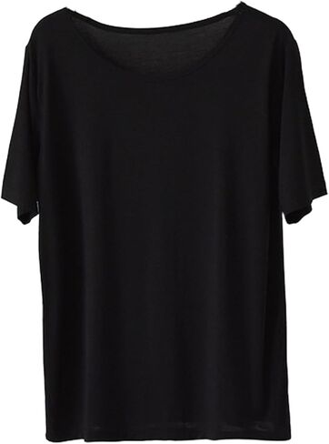 AUPANCC MODAL PAJAMAS PAJAMA'S TOPS - قمصان النوم للنساء ، الرقبة ذات اللون النقي (5 ألوان) in Kuwait