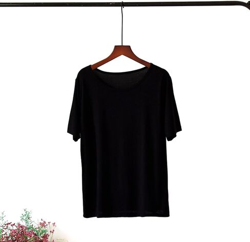 AUPANCC MODAL PAJAMAS PAJAMA'S TOPS - قمصان النوم للنساء ، الرقبة ذات اللون النقي (5 ألوان) in Kuwait