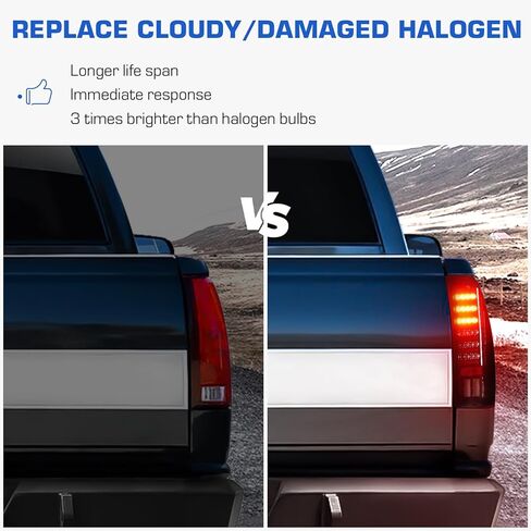 LED Tail Light + 3rd Brake Light Kit Fit for Dodge Ram 1500 2002-2006 / Fit for Dodge Ram 2500 3500 2003-2006 Rear Brake Cargo Lamp Taillight Assembly, Black Housing Smoke Lens in Kuwait