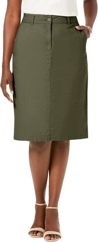 Jessica London Women's Plus Size Stretch Cotton Chino Skirt in Kuwait