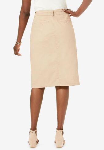 Jessica London Women's Plus Size Stretch Cotton Chino Skirt in Kuwait