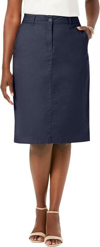 Jessica London Women's Plus Size Stretch Cotton Chino Skirt in Kuwait