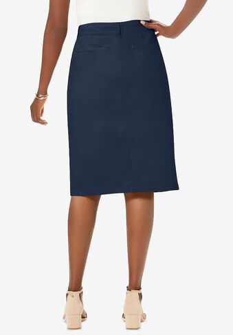 Jessica London Women's Plus Size Stretch Cotton Chino Skirt in Kuwait