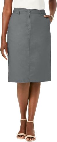 Jessica London Women's Plus Size Stretch Cotton Chino Skirt in Kuwait