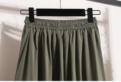 ebossy Women's Vintage Cotton Drawstring Elastic Waist Multi-Pockets Utility Pencil Long Cargo Skirts in Saudi Arabia