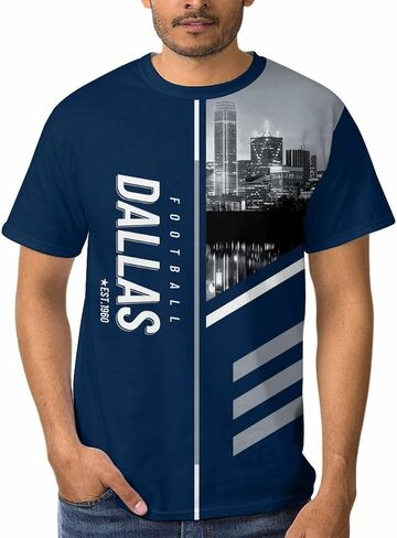 Men's American Football Shirts City Night Skyline Team Fans T-Shirt Sports Football Gift Apparel Game Day Apparel Men S-2XL in Saudi Arabia