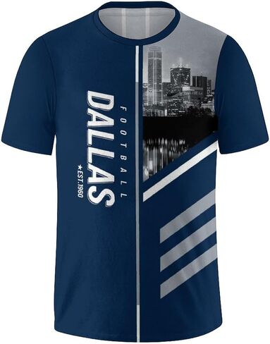 Men's American Football Shirts City Night Skyline Team Fans T-Shirt Sports Football Gift Apparel Game Day Apparel Men S-2XL in Saudi Arabia