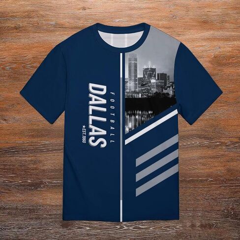 Men's American Football Shirts City Night Skyline Team Fans T-Shirt Sports Football Gift Apparel Game Day Apparel Men S-2XL in Saudi Arabia