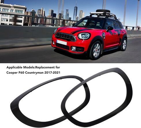 Headlight Trim 1 Pair Headlight Trim 51138739351 Black Headlight Trim Bezel Replacement for Cooper F60 2017 to 2021 in Saudi Arabia