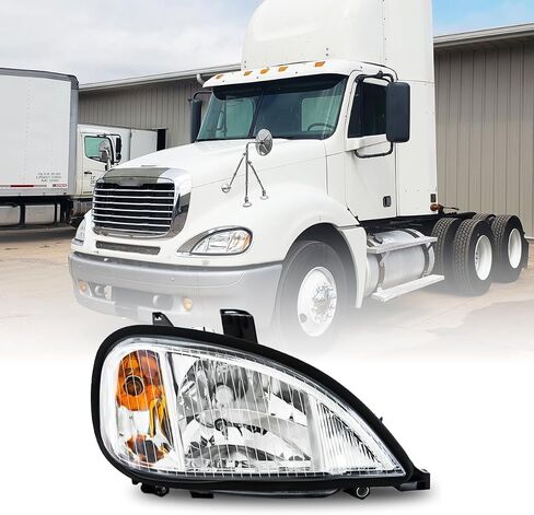 Pair Chrome Headlight Bezel Trim Cover Replacement for Freightliner Columbia 2001-2017 in Saudi Arabia